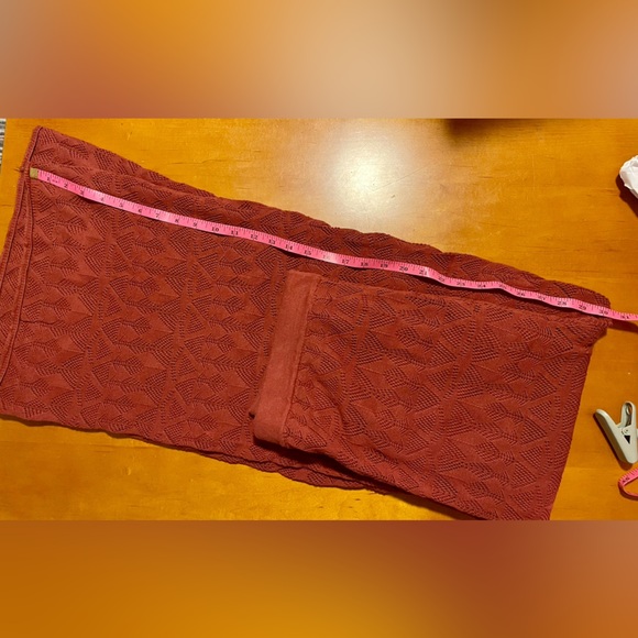 Anthropologie Flat White Knit Crochet Flare Pants Large - Picture 8 of 10